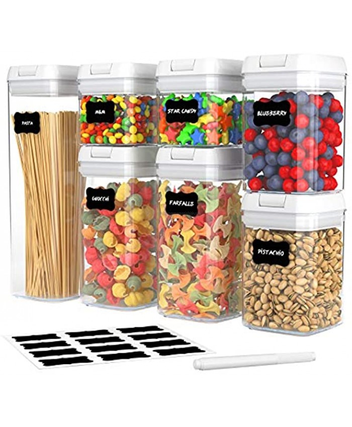 7 Pack Airtight Food Storage Container Set Kitchen and Pantry Containers BPA Free Containers Keep Food Fresh Dry and Organized with Improved Lids Labels