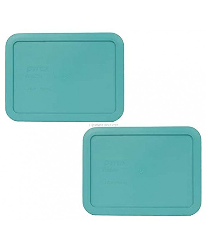 Pyrex 7210-PC 3 Cup Turquoise Rectangle Plastic Food Storage Lid 2 Pack
