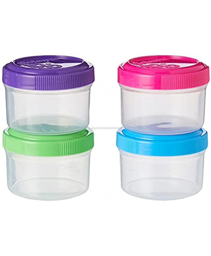 Sistema To Go Collection 1.18 Oz. Salad Dressing Containers Pink Green Blue Purple 4 Pack BPA Free Reusable