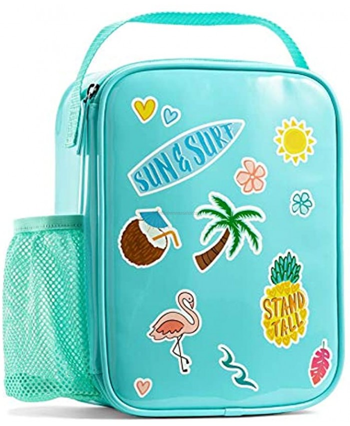 Fit + Fresh Kids Leakproof DIY Insulated Lunch Bag Kit with Containers Top Handle Teal