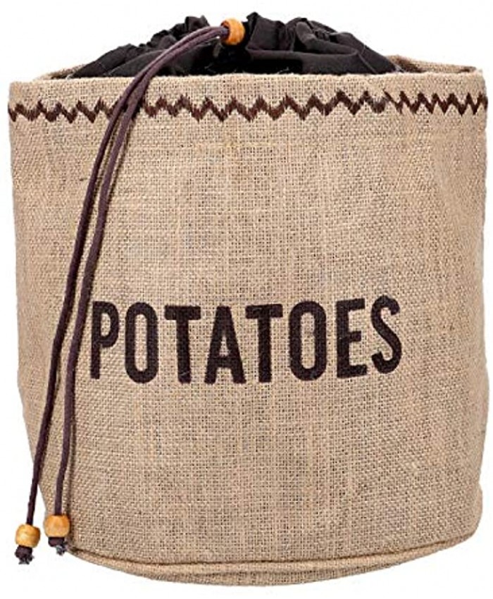 KitchenCraft Natural Elements Potato Bag with Blackout Lining Hessian Brown 24 x 24cm
