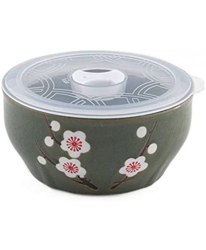 Microwave Ceramic Bowl With Lid Ideal For Food Prep Food Storage Meal Planning Green Sakura 5