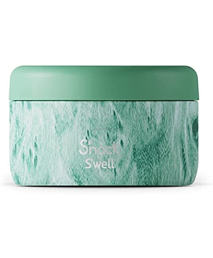 S'nack by S'well Stainless Steel Food Container 10 Oz Peppermint Tree Double-Layered Insulated Bowls Keep Food Cold for 10 Hours and Hot for 4 BPA-Free
