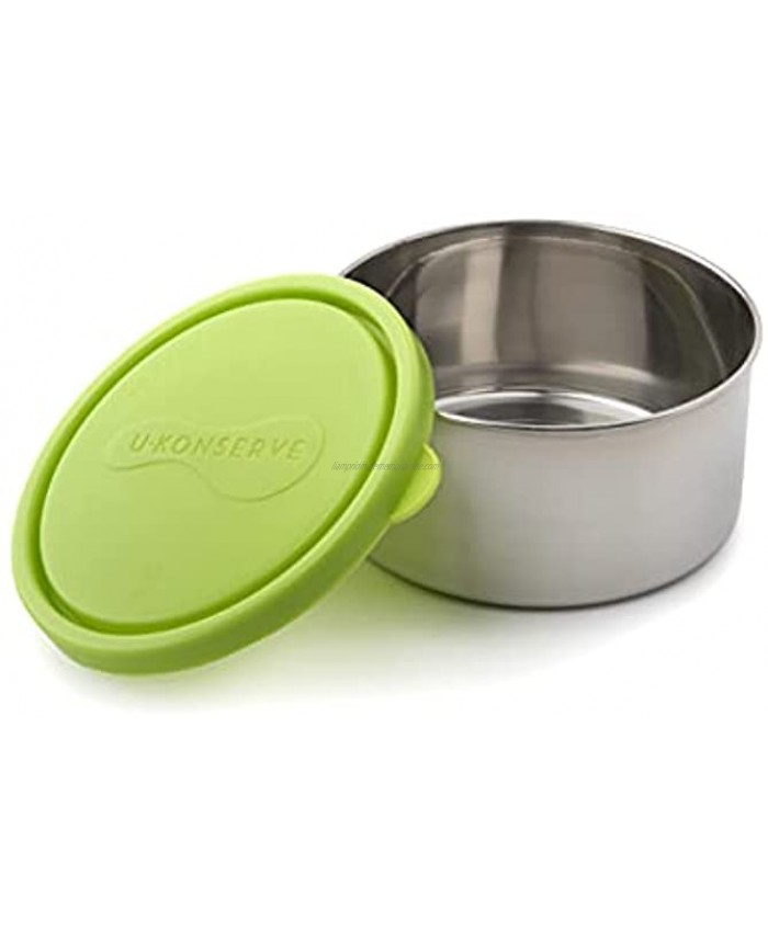 U-Konserve Stainless Steel Round Food-Storage Lunch Container 16oz Lime Airtight Lid Dishwasher Safe BPA Free Reduce Waste at Home and On the Go