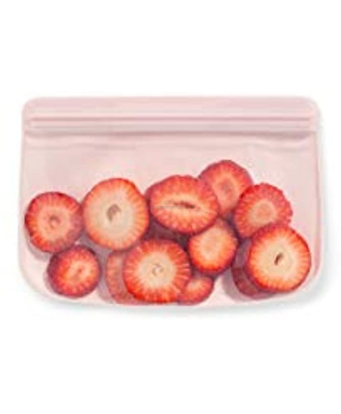 W&P Porter Snack Bag 100% Silicone Reusable Food Storage Bag | 10 oz Pack of 2 Flat Blush | Cook Store or Freeze | Easy Cleaning Dishwasher-Safe