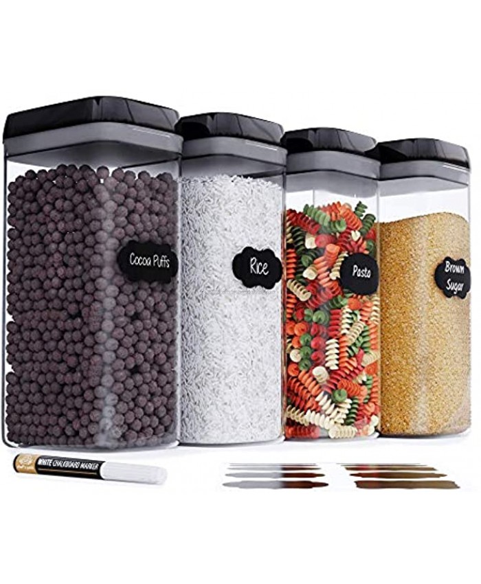 Airtight Extra Large Food Storage Container Set of 4 All Same Size Kitchen & Pantry Organization Ideal for Cereal Spaghetti Noodles Pasta & Flour Plastic Canisters with Lids