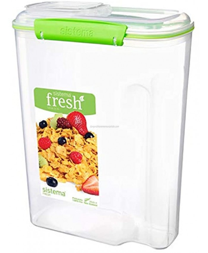 Sistema Fresh Collection Cereal Food Storage Container Clear Lime Green