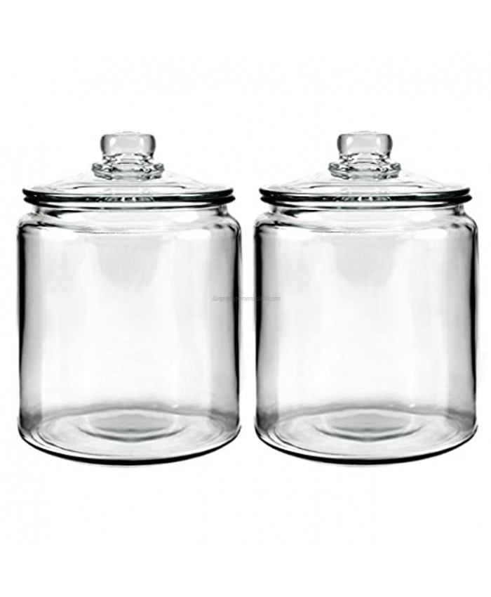 Anchor Hocking Heritage Hill Glass 0.5 Gallon Storage Jar Set of 2