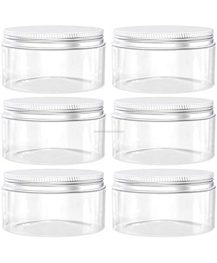 Axe Sickle 10 Ounce Plastic Jars Clear Plastic Mason Jars Storage Containers Wide Mouth With Lids For Kitchen & Household Storage Airtight Container 6 PCS