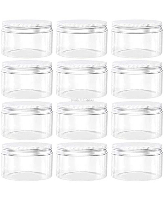 Axe Sickle 10 Ounce Plastic Jars Clear Plastic Mason Jars Storage Containers Wide Mouth With Lids For Kitchen & Household Storage Airtight Container 12 PCS