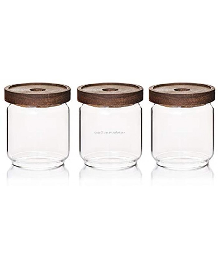 Sweejar 16 OZ Glass Food Storage Jar with Lidset of 3,Airtight Canisters for Bathroom,Kitchen Container with Bamboo Cover for Serving Tea Coffee Spice and More