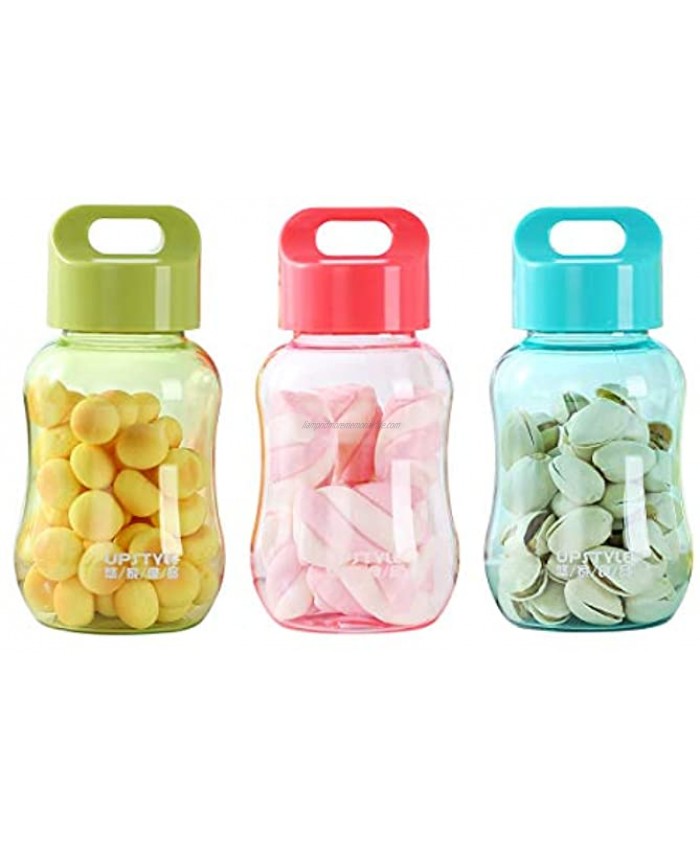 UPSTYLE 6oz Kids Small Water Bottle for School Food Grade Plastic Mini Cute Juice Travel Sports Wide Mouth Mugs in Bulk for Milk Coffee Tea Kitchen Storage Cups for Snacks Lunch Box
