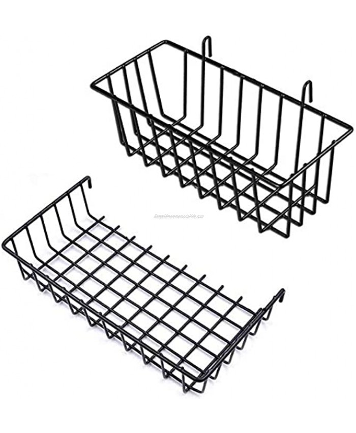 GBYAN Wall Grid Baskets Wire Shelf Wall Organizer for Grid Panel Flower Pot Display 2 Pack