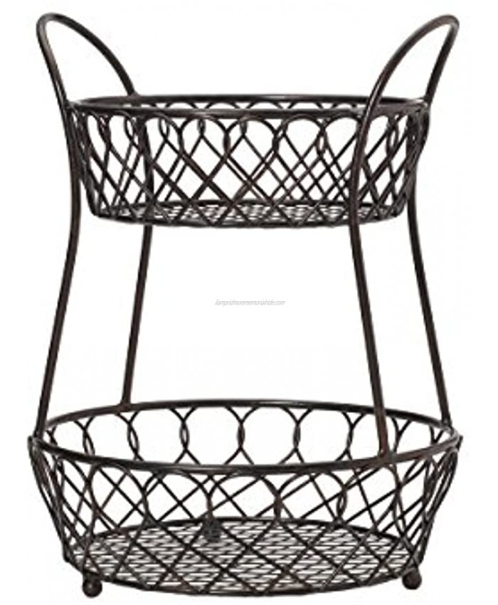 Gourmet Basics by Mikasa Loop and Lattice Wire Basket Antique Black