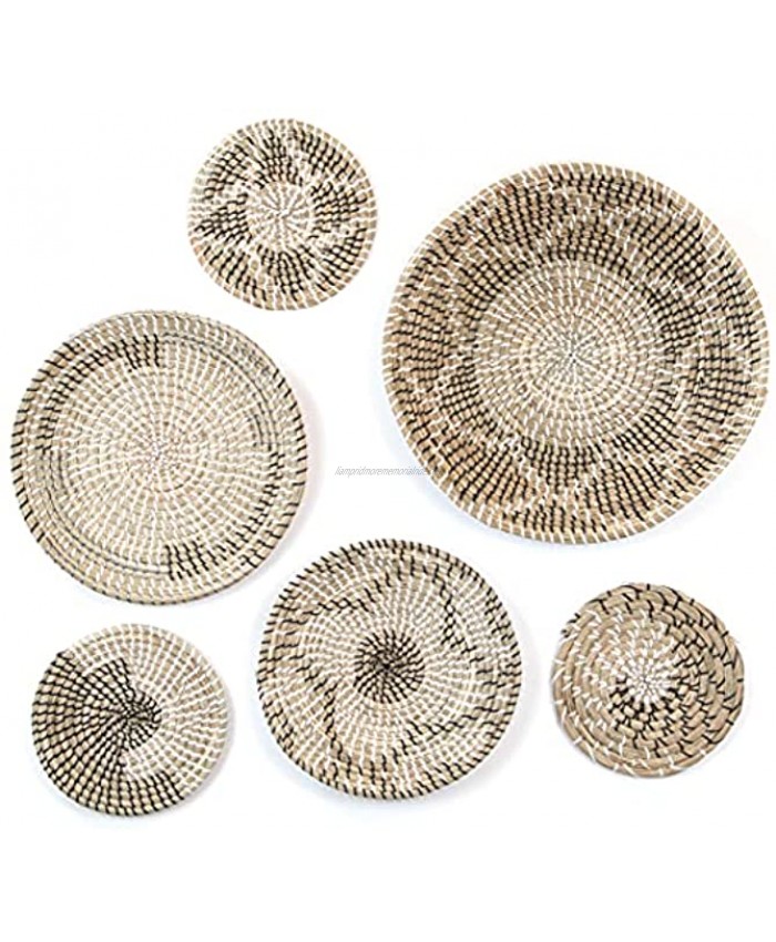 Wall basket décor large woven hanging baskets boho round wicker wall basket handmade 19 to 10 seagrass set baskets flat natural Decorative wall art Bowl for living room set of 6