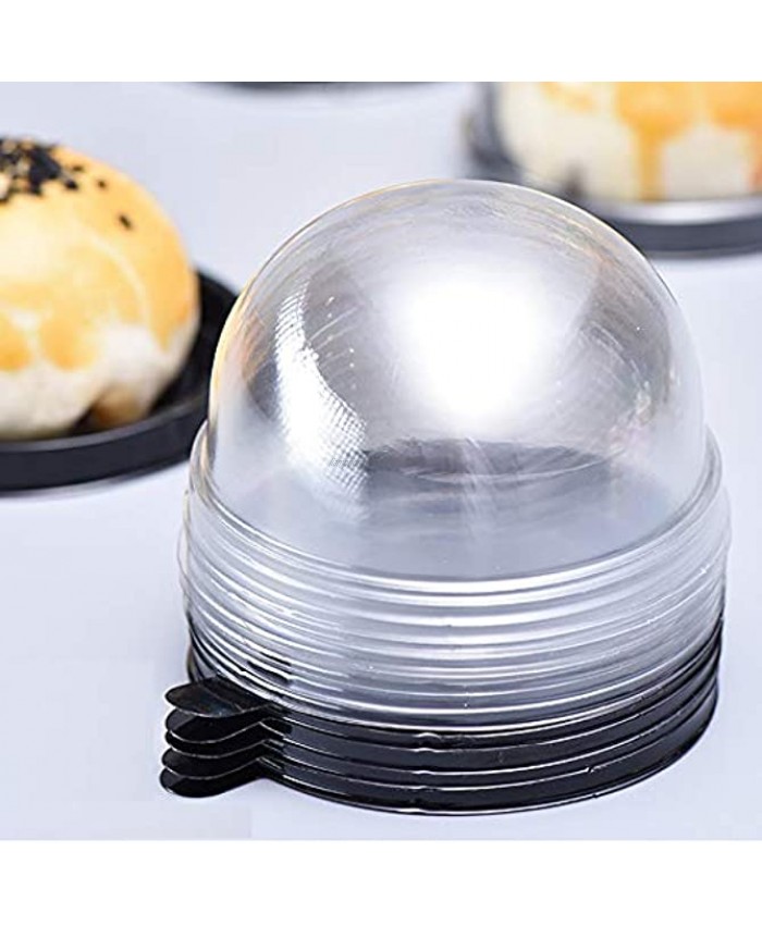 50 Set Clear Plastic Mini Cupcake Boxes Muffin Pod Dome Muffin Single Container Box Wedding Birthday Gifts Boxes Supplies Black
