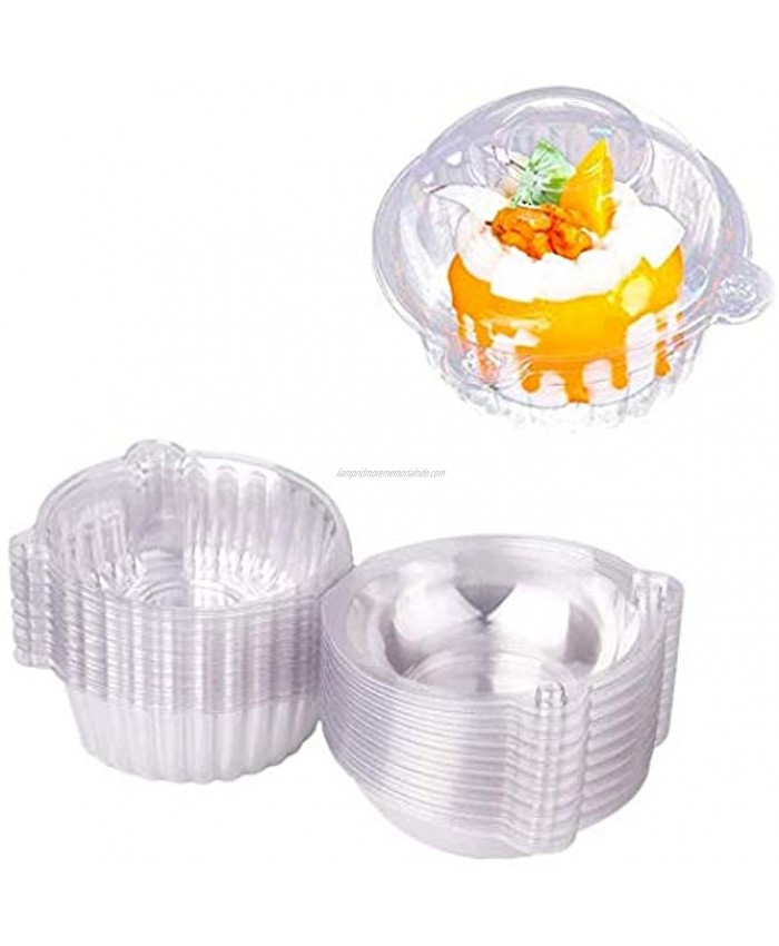 50PackCupcake Boxes-Cupcake Container-Moon Cake box Container -Plastic Single Individual Cupcake Muffin Dome Holders Cake Boxes
