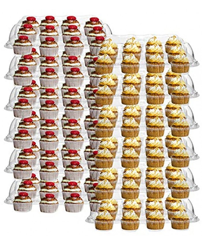 Hedume 12 Pack Cupcake Carrier 12 Counts Stackable Cupcake Boxes Clear Cupcake Container with Detachable Lid for Cupcakes Muffin BPA-free