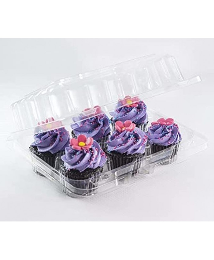 Mini 4oz Cupcake Containers 6 Compartment Medium Dome 40 Count Disposable Mini 4oz Cupcake Boxes for Cupcakes & Muffins
