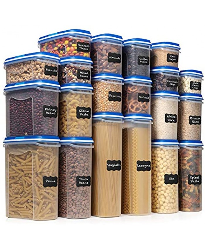 Shazo Food Storage Containers 40-Piece Set 20 Container Set Airtight Dry Food with Innovative Dual Utility Interchangeable Lid  One Lid Fits All Freezer Safe Pantry Organization and Stackable