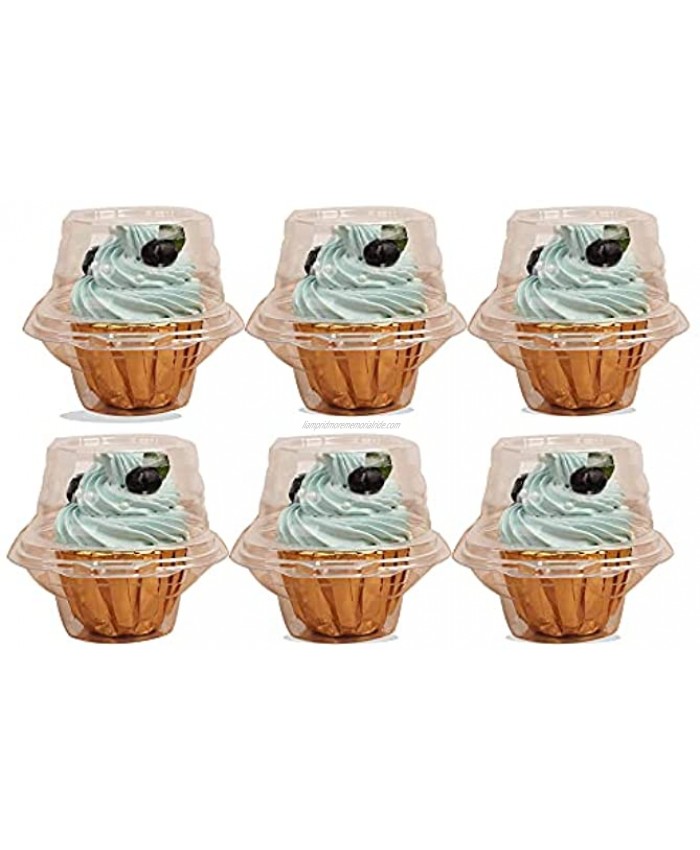 Single Cupcake Boxes -Individual Cupcake Container Single Compartment Cupcake Carrier Holder Box Stackable Deep Dome Clear Plastic BPA-Free- 25
