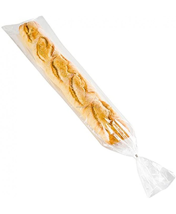 Bag Tek 28 Inch x 6 Inch Bread Bags 250 With Wicket Dispenser Bread Loag Bags Mirco Perforated Freezer Safe Clear Plastic Baugette Bags Disposable Restaurantware