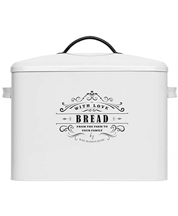 Extra Large White Bread box Bread Boxes for Kitchen Counter Holds 2+ Loaves for All Your Bread Storage | Bread Container Counter Organizer to suit Farmhouse Kitchen Decor Vintage Kitchen Rustic