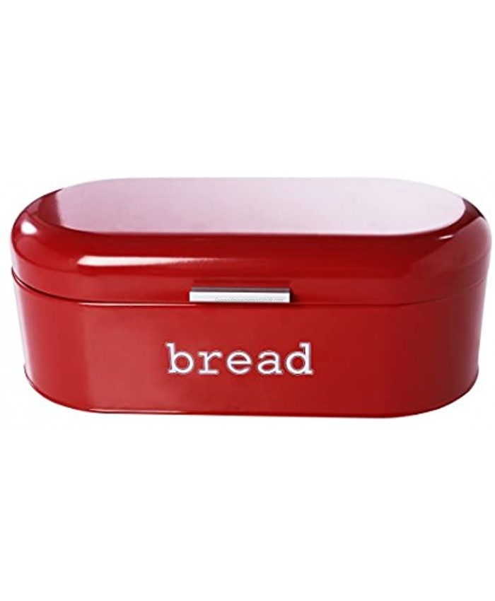 Large Bread Box for Kitchen Counter Stainless Steel Bread Bin Storage Container Holder for Loaves Pastries & More Retro Vintage Design Red 17.3 x 8.3 x 6.5 inches