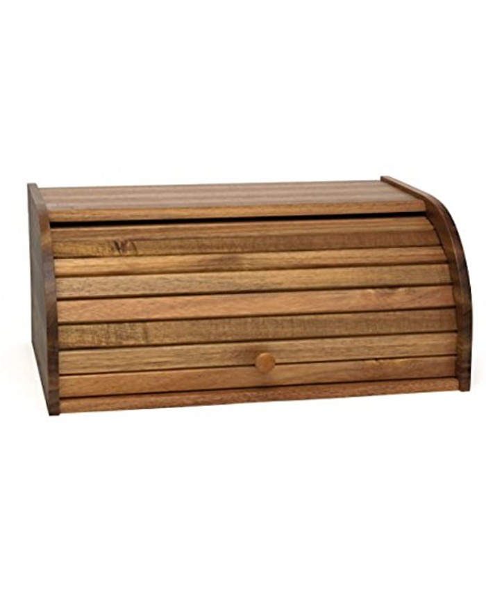 Lipper International Acacia Wood Rolltop Bread Box 16 x 10-3 4 x 7