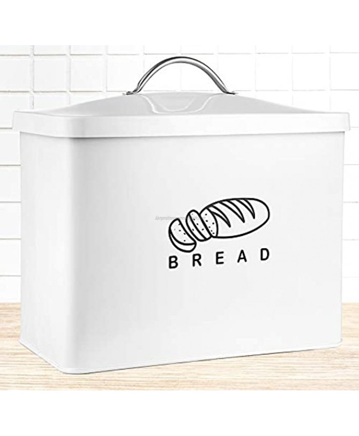 Metal Bread Box Bread Bin With Lid Holder For Loaves and Pastries Storage Container for Kitchen Countertop Island and Pantry