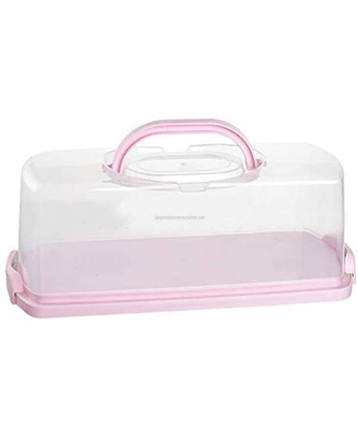 Portable Plastic Rectangular Loaf Bread Box with Transparent Lid Bread Keeper for Carrying and Storing Loaf Cakes,Banana Bread,Pumpkin Bread,Quick Breads Pink 1 Pack