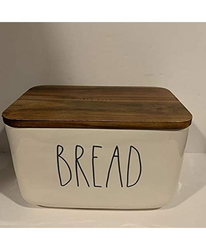 Rae Dunn BREAD BOX Ceramic Wood lid