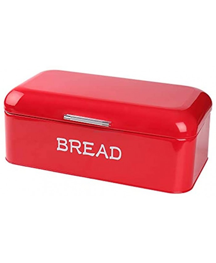 X384 Square Red Metal Large Vintage Kitchen Storage Tin Canister Bread Box Bin Container Holder Holiday Gifts