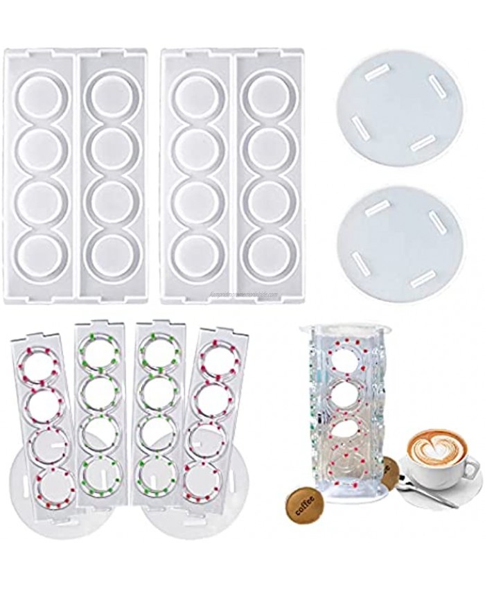 Coffee Pod Holder Resin Molds,Coffee Capsule Rack Resin Mold 16 Capsules Storage Holders 360 Degrees Silicone Molds Perfect for Home Kitchen Table Decoration DIY Crafts