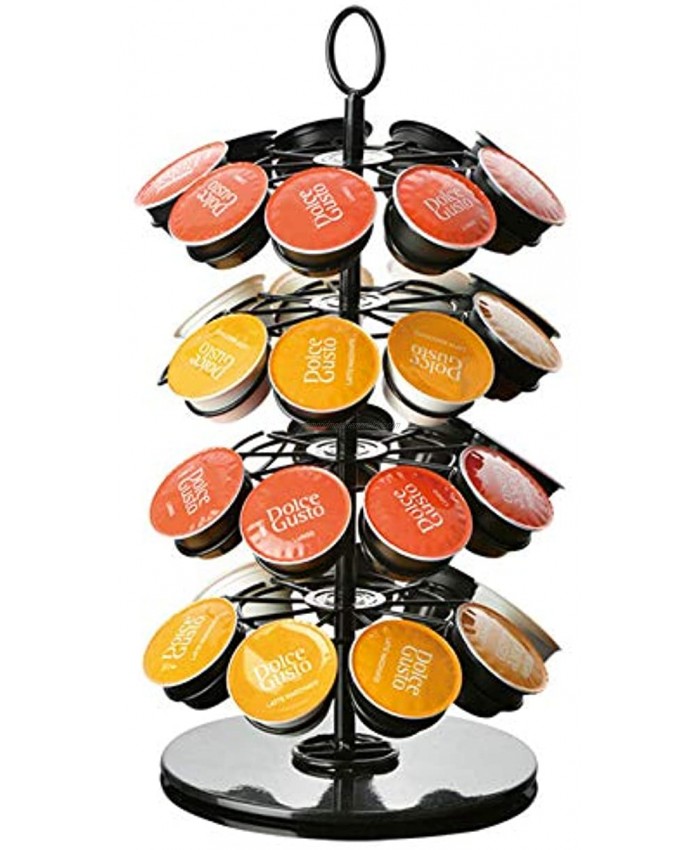 KMAKII Coffee Pod Holder Carousel 360-Degree Rotation Compatible With 36 Capsules Coffee Pods
