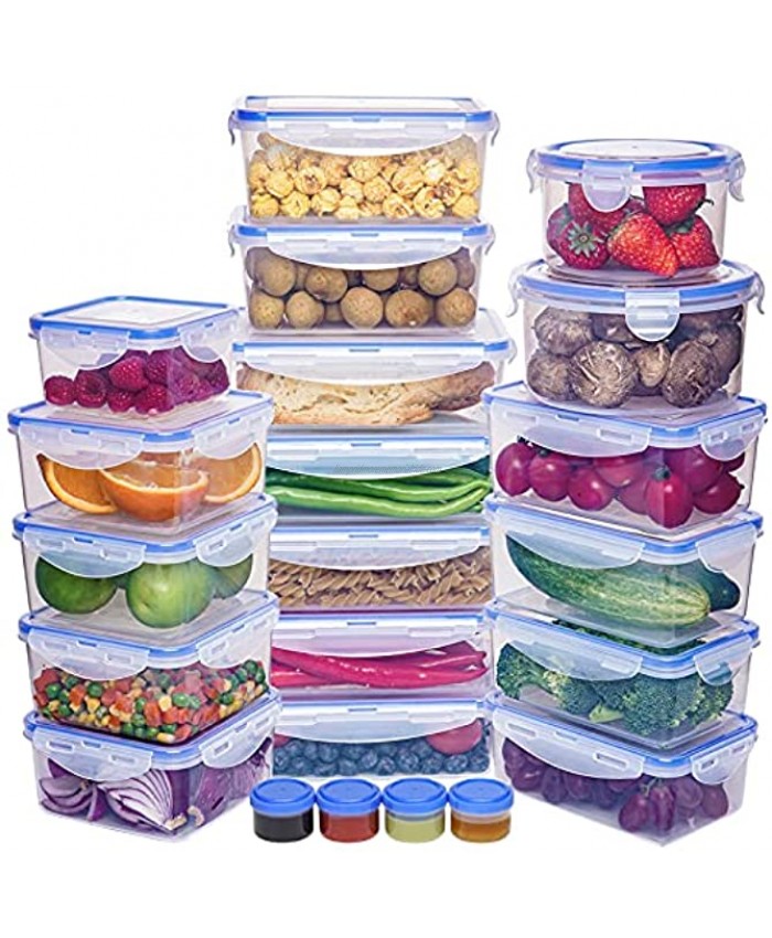 44 Pcs Large Food Storage Containers Set,Airtight Plastic Food Containers with Snap Lids,Leak Proof Food Containers with Lids,Plastic Storage Containers with Lids,Lunch&Leftover Storage Bowl-BPA Free
