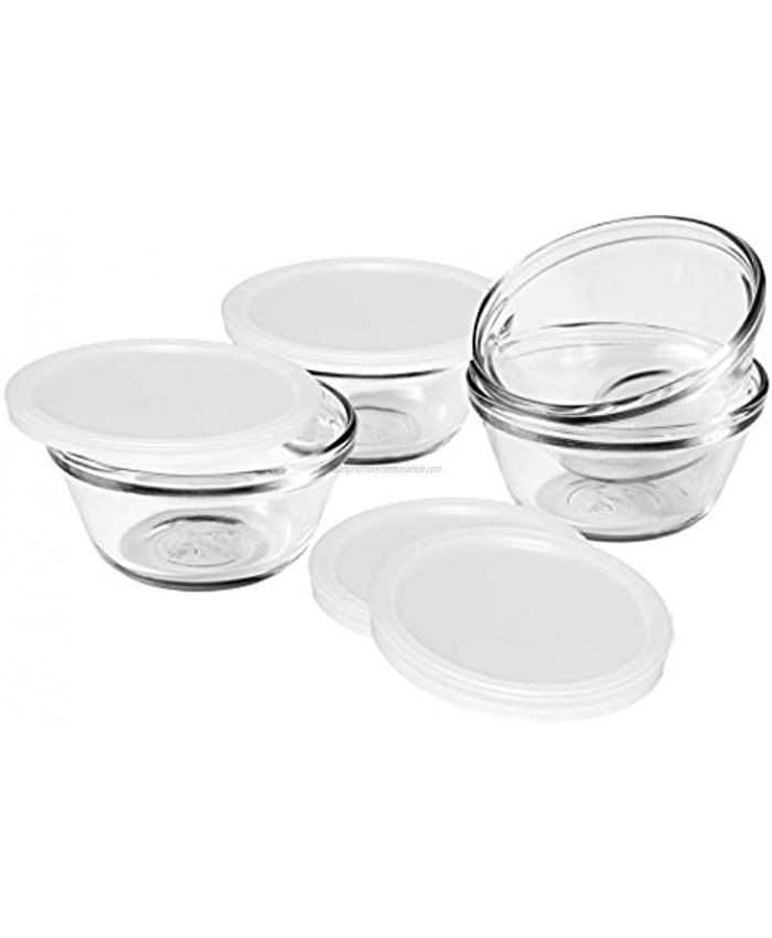 Anchor Hocking 6-Ounce Custard Cups with Lids Set of 4