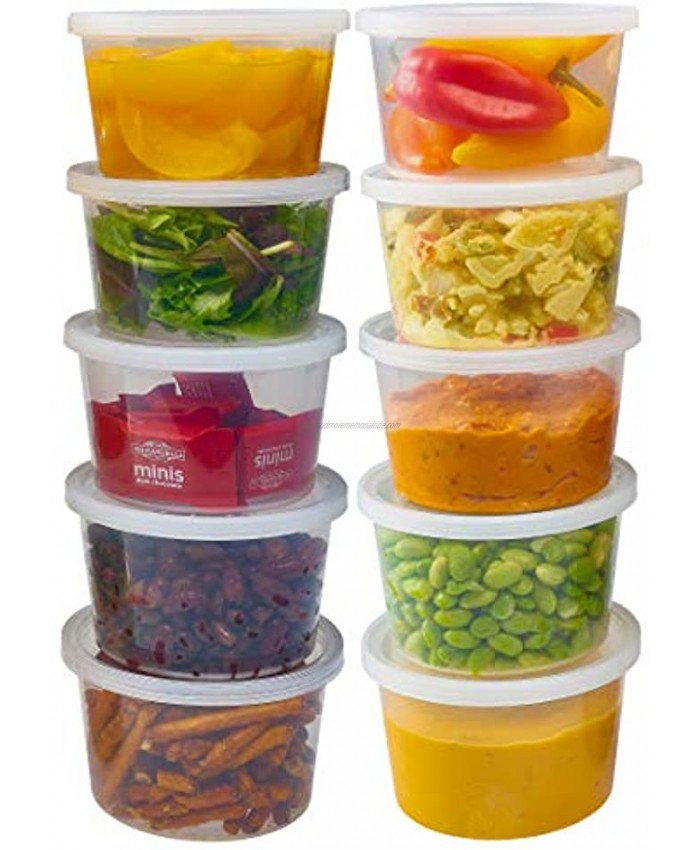 DuraHome Deli Containers with Lids Leakproof 40 Pack BPA-Free Plastic Microwaveable Clear Food Storage Container Premium Heavy-Duty Quality Freezer & Dishwasher Safe 16 oz.