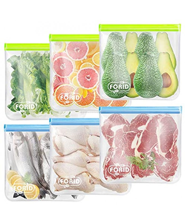 Reusable Gallon Freezer Bags 6 Pack EXTRA THICK 1 Gallon Bags LEAKPROOF Gallon Storage Bags for Marinate Food & Fruit Cereal Sandwich Snack Meal Prep Travel Items Home Organization Storage