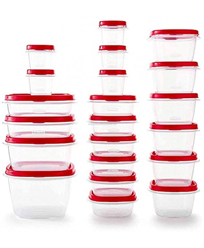 Rubbermaid 2063704 Rubbermaid Easy Find Vented Lids Food Storage Containers Set of 21 42 Pieces Total Racer Red