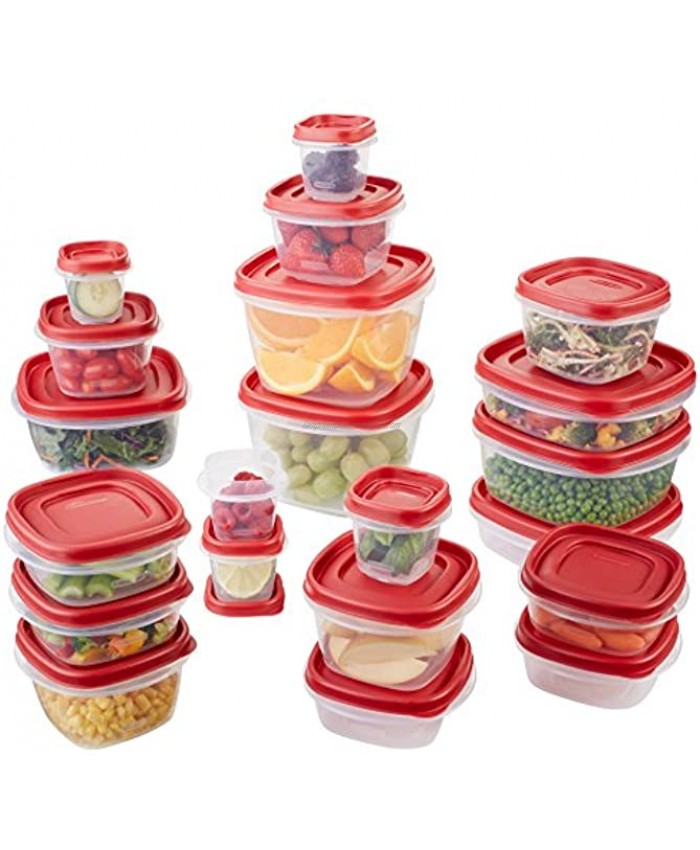 Rubbermaid Easy Find Lids Food Storage Containers Racer Red 42 Piece Set