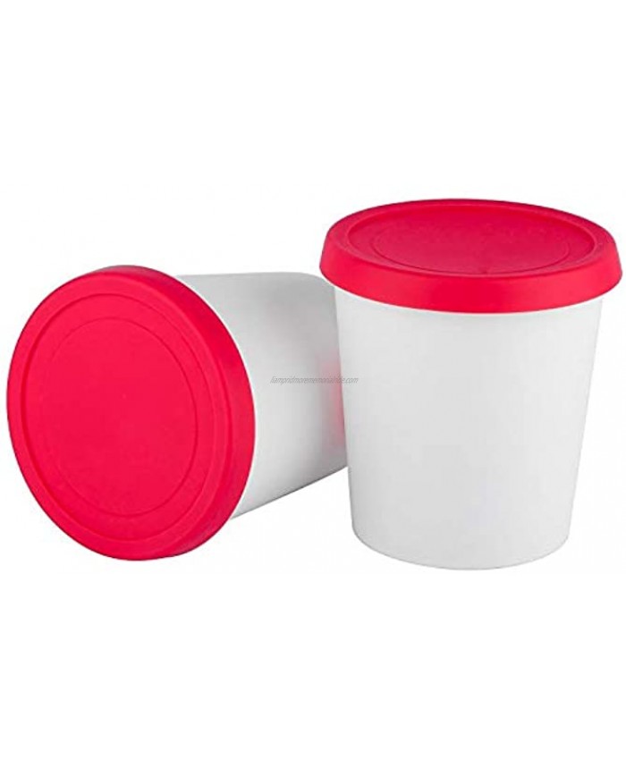 StarPack Home Ice Cream Freezer Storage Containers Set of 2 with Silicone Lids