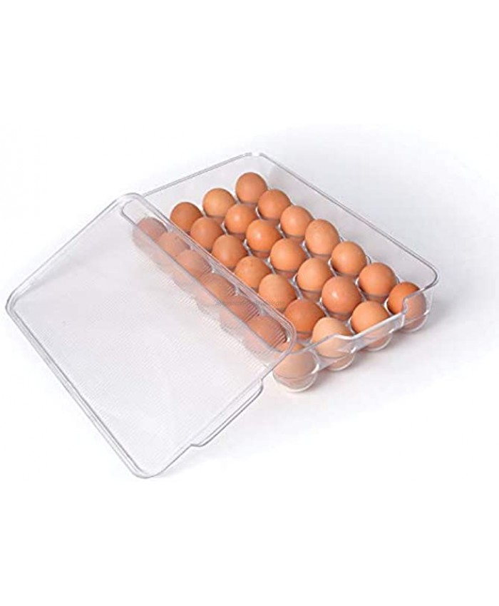 Totally Kitchen Plastic Egg Holder BPA Free Fridge Organizer with Lid & Handles Refrigerator Storage Container 28 Egg Tray Clear