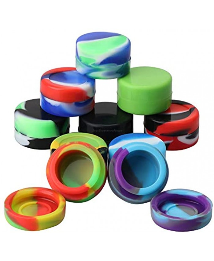 XIFEI Non-Stick Food Grade Silicone Wax Containers 5ml Non Stick Wax Oil Multi Use Storage Jars,10Pcs different color