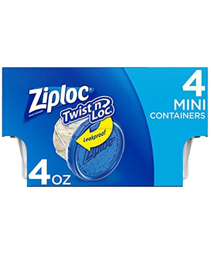 Ziploc Twist N Loc Food Storage Meal Prep Containers Reusable for Kitchen Organization Dishwasher Safe Mini Round 24 Count