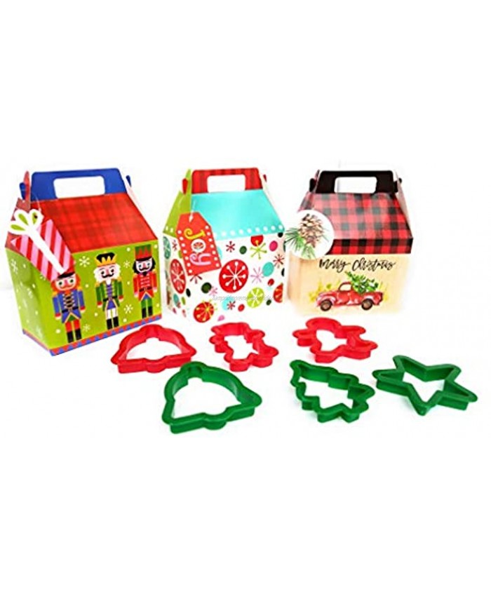 9 Christmas Cookie Treat Boxes with Cookie Cutters