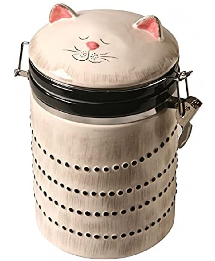 ART & ARTIFACT Ceramic Cat Treat Cookie Jar Sealable Kitchen Canister