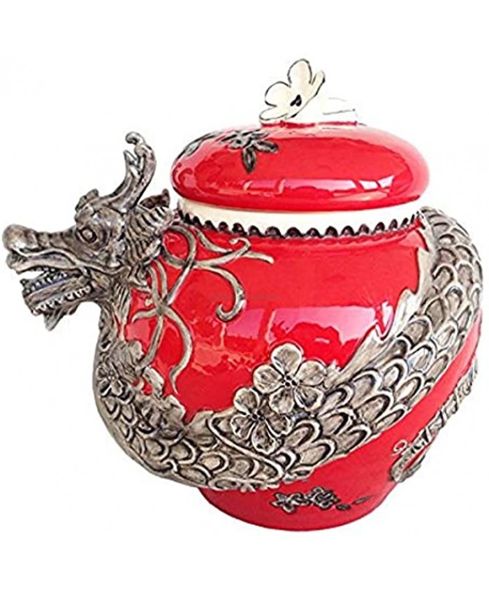 Blue Sky Ceramic Red 17622 Dragon Cookie Jar