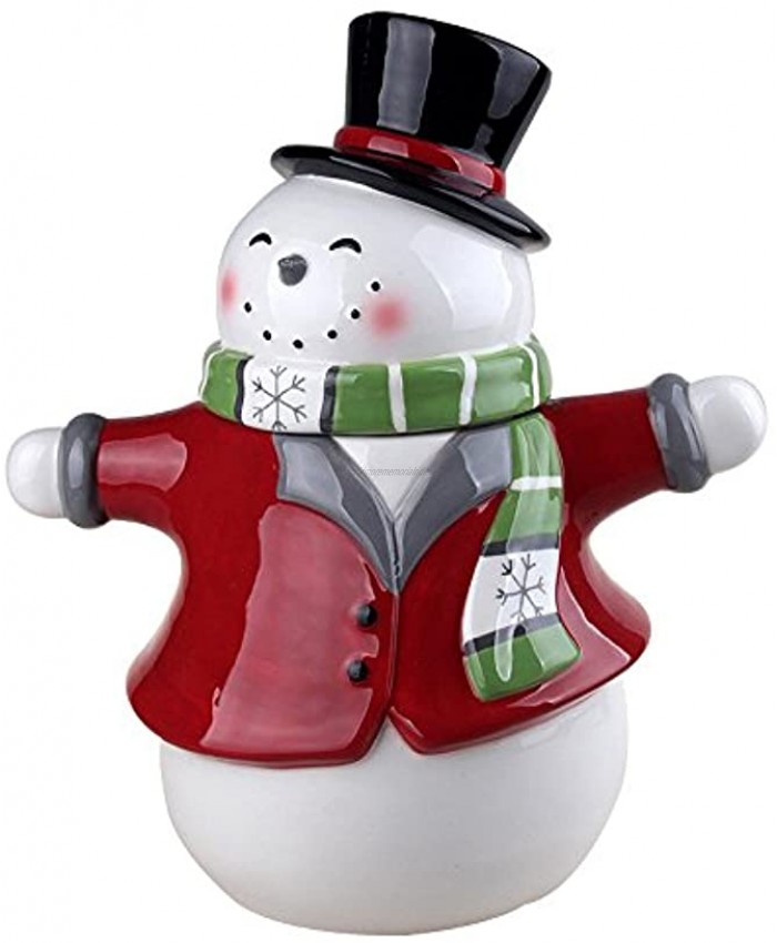 Comfy Hour Winter Holiday Home Collection 11 Christmas Snowman Cookie Jar Ceramic