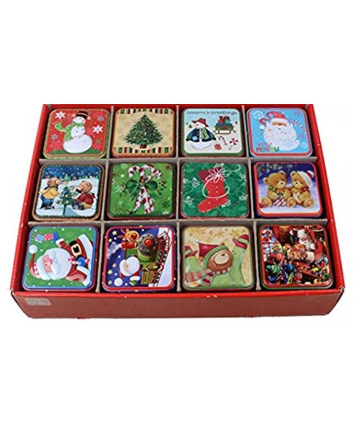 Cookie Tins 12Pack,Cookie Tins with Lids Empty Cookie Storage Tins Christmas Cookie Gift Tins